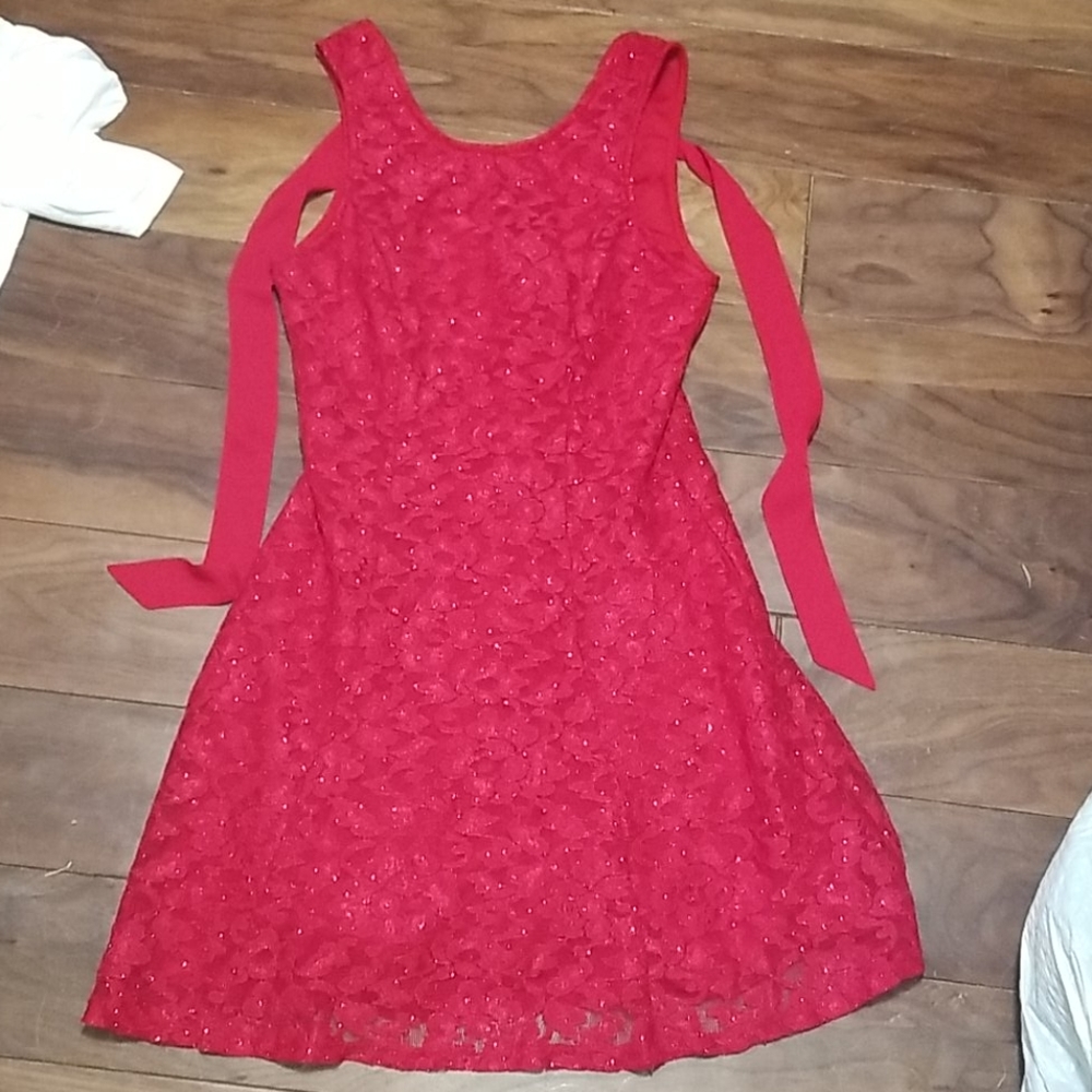 Speechless. red sparkle dress